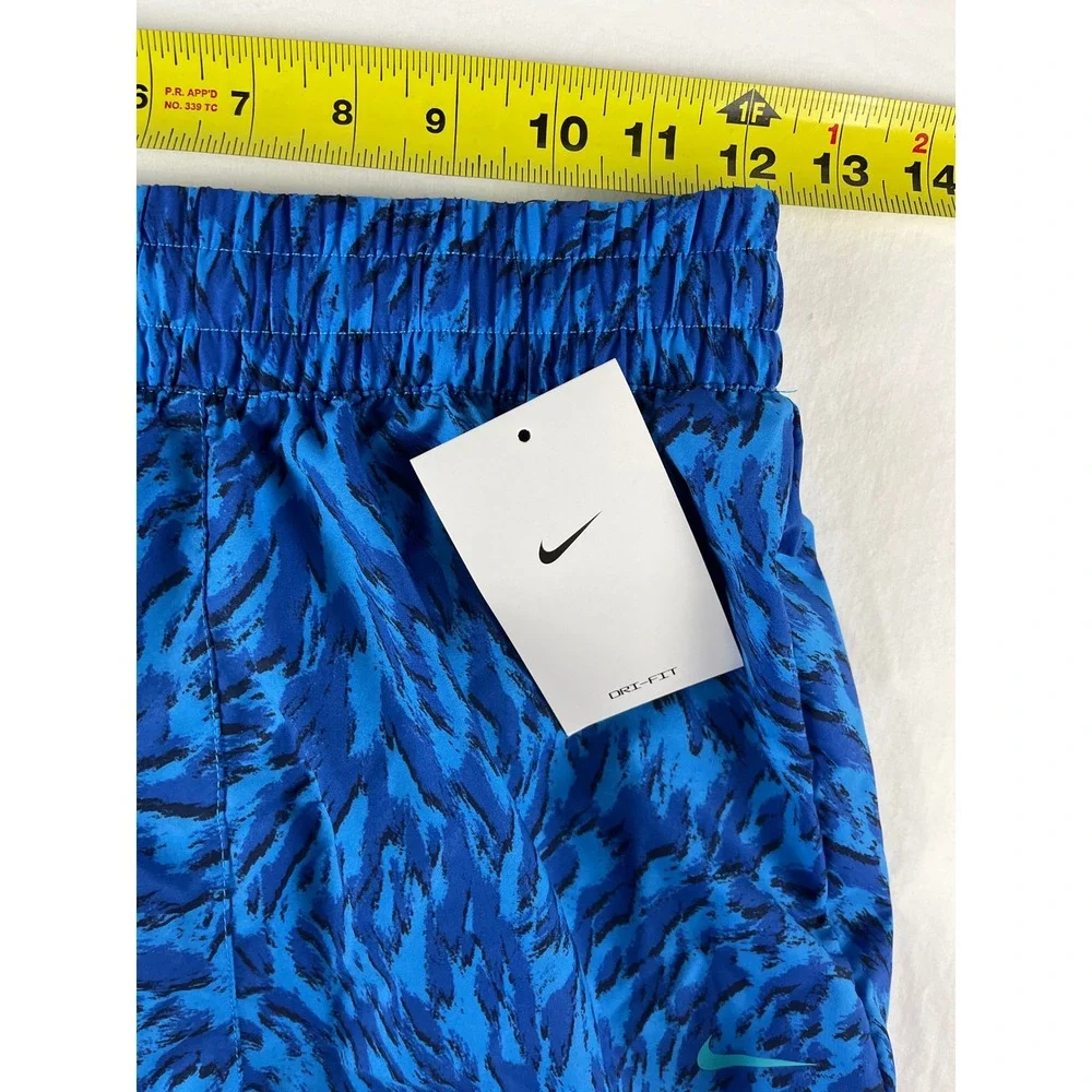 Nike One Kids Training Shorts Blue Abstract Print Athletic Running Size M‎
